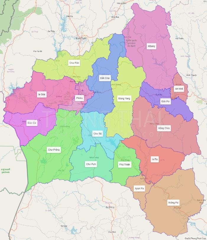 Vị trí các huyện