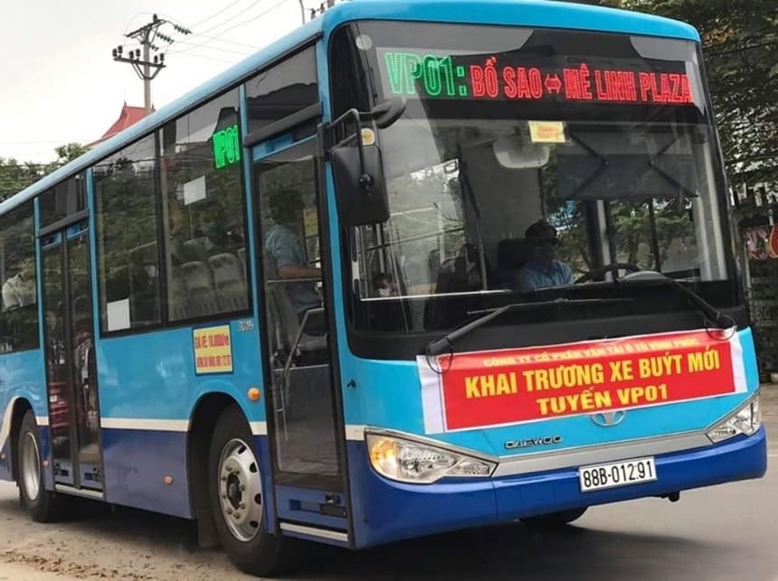 Hình ảnh tuyến bus VP01 Vĩnh Yên trong thời điểm khai trương