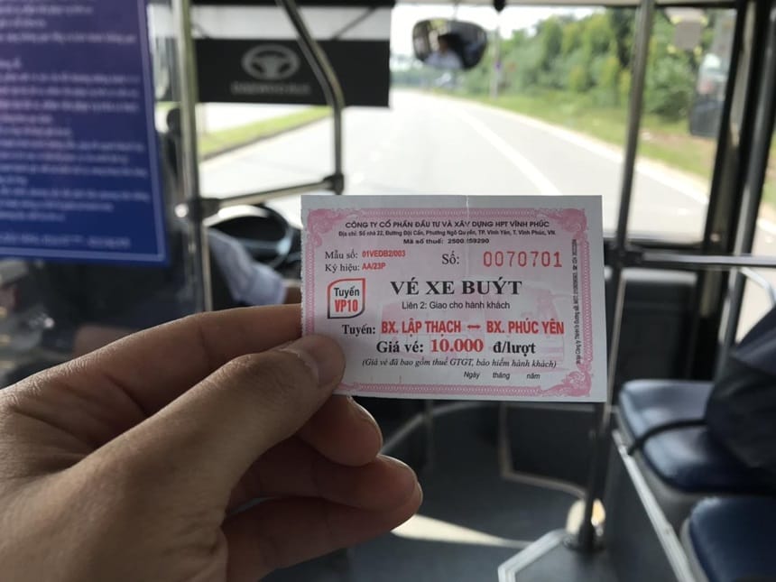 Vé xe VP10 trên hành trình bến xe Lập Thạch – bến xe Phúc Yên