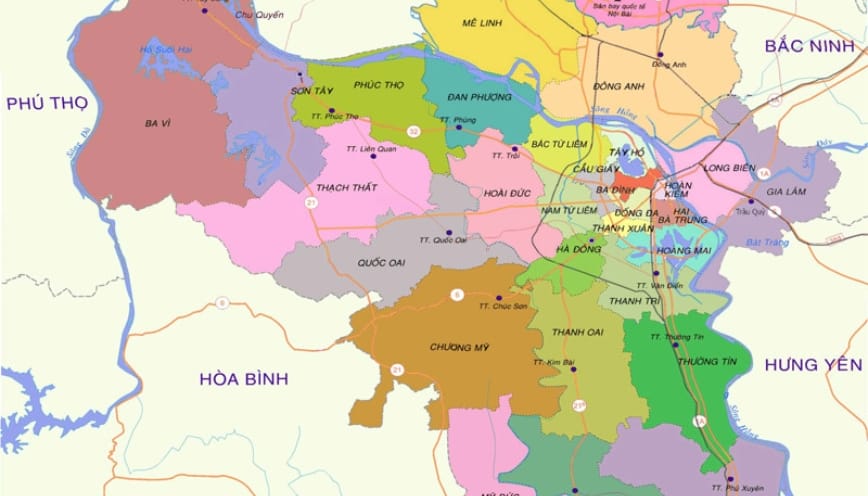 Bản đồ các tuyến đường taxi di chuyển