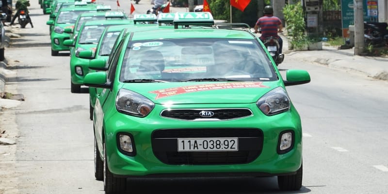 Hãng taxi Mai Linh với màu xanh lá cây quen thuộc là cái tên được nhiều người dân Lập Thạch tin tưởng