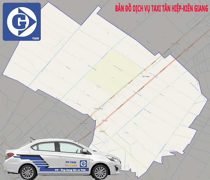 Ảnh minh họa taxi tại khu vực Tân Hiệp, Kiên Giang, liên quan đến việc sử dụng ứng dụng đặt xe.