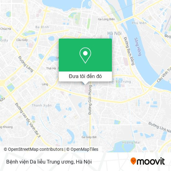 Bản đồ các tuyến xe buýt và điểm dừng gần Bệnh viện Da liễu Trung ương tại Hà Nội