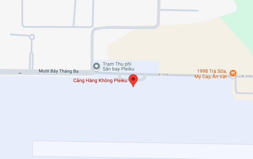 Bản đồ chỉ dẫn đường đến sân bay Gia Lai