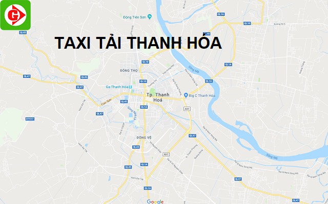 Bản đồ minh họa phạm vi hoạt động của các dịch vụ taxi tải chở hàng tại Thanh Hóa