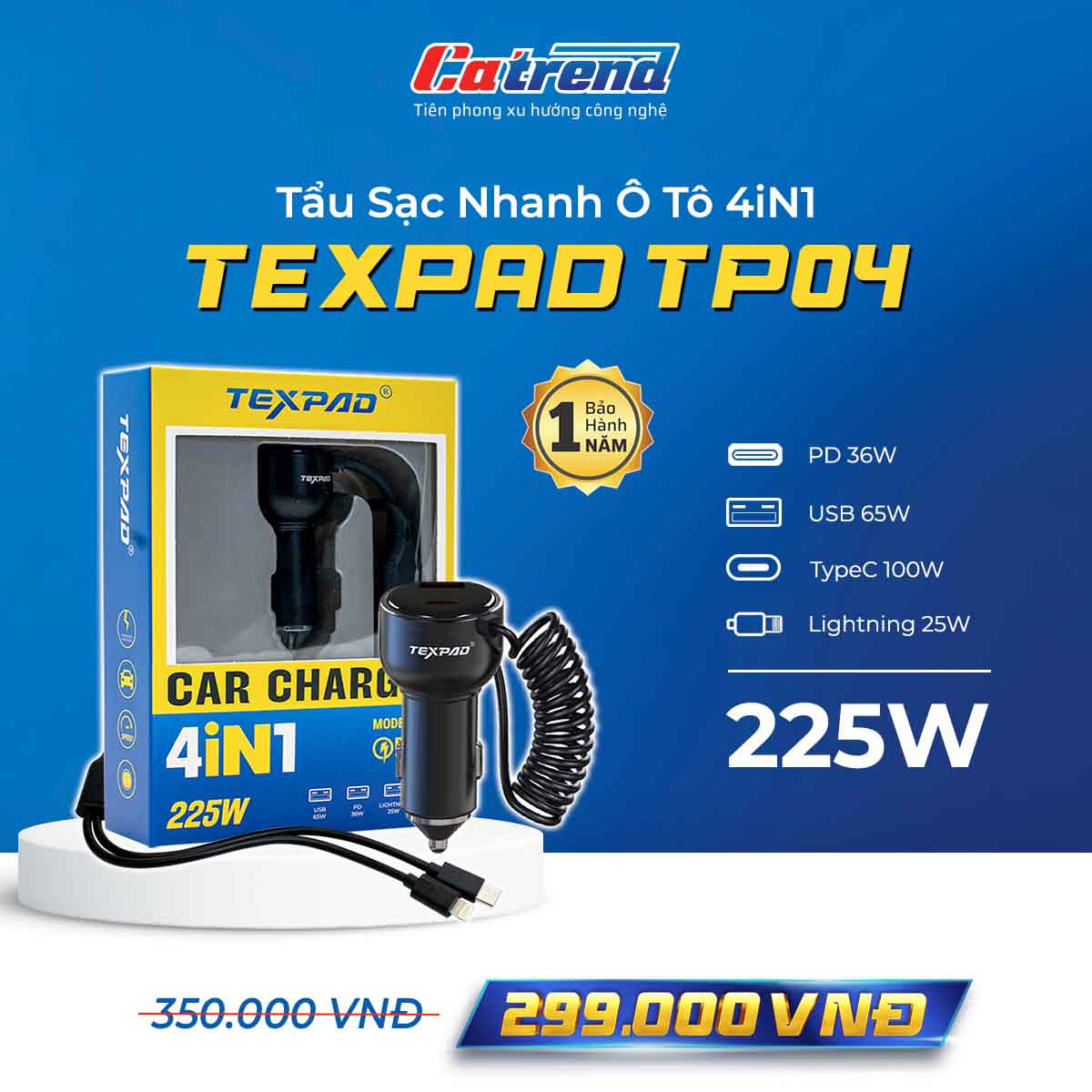 Bảng giá tẩu sạc TexPad chi tiết