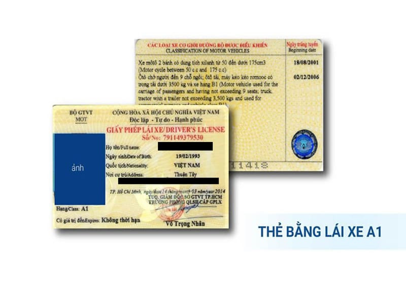Bằng lái xe hạng A1 sử dụng vô thời hạn