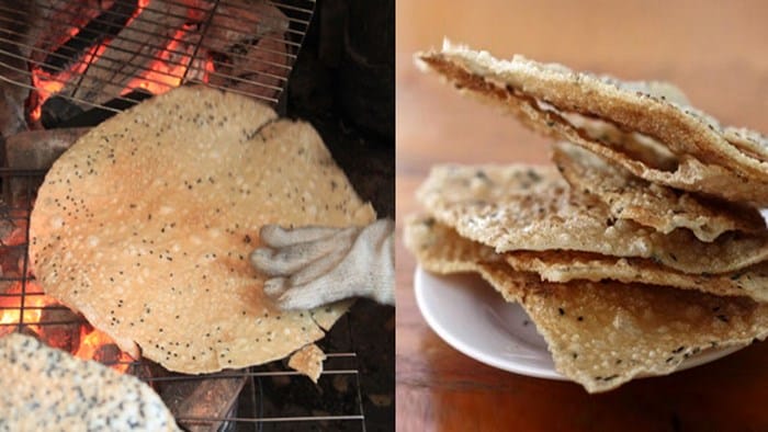 Nướng bánh tráng Bình Định trên bếp than hoa là ngon nhất