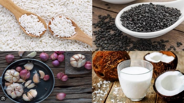 Các nguyên liệu chính để làm bánh tráng dừa Bình Định