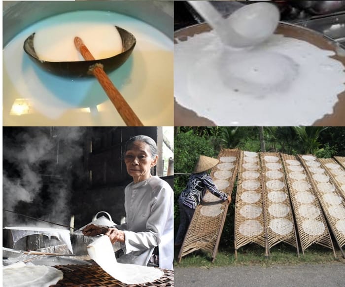Bước tráng và phơi bánh đòi hỏi nhiều kinh nghiệm của người thực hiện