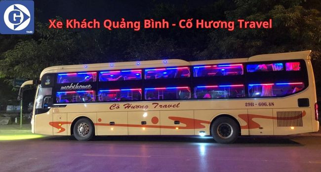 Bên ngoài xe khách Cố Hương Travel sẵn sàng phục vụ tại Quảng Bình