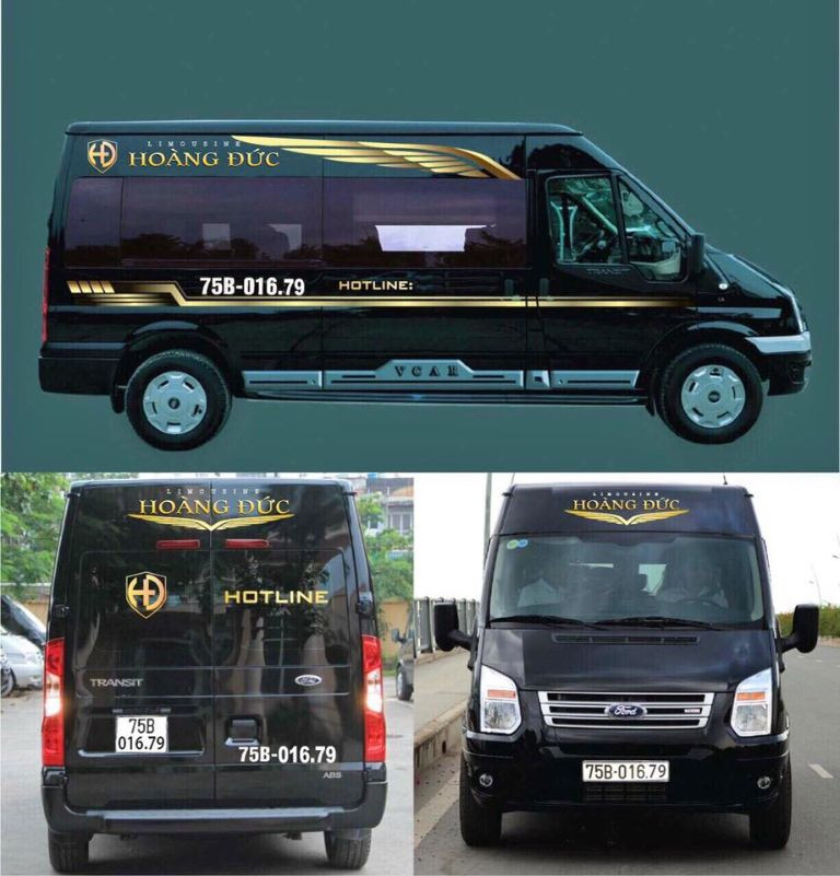 Bên ngoài xe Limousine cao cấp của Hoàng Đức Limousine, một lựa chọn hàng đầu cho xe khách Huế Hội An.