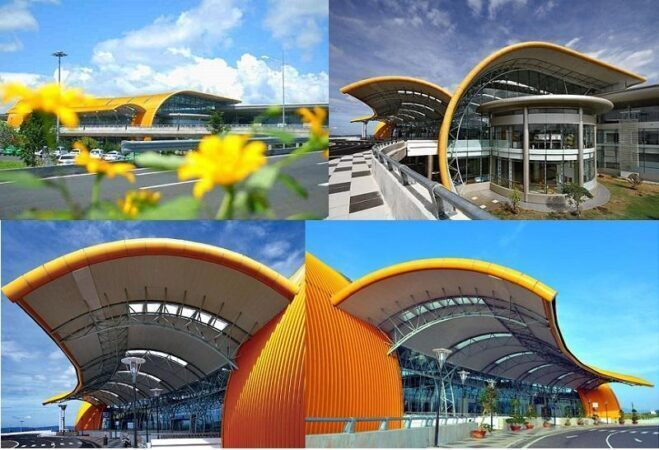 Biển chỉ dẫn tại sân bay Liên Khương, đánh dấu điểm xuất phát cho hành trình đến Đơn Dương bằng taxi