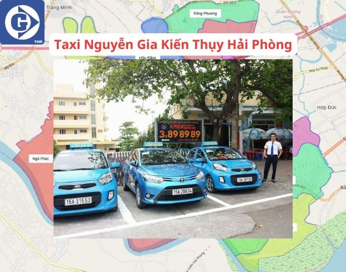 Biển hiệu của hãng Taxi Kiến Thuỵ Nguyễn Gia