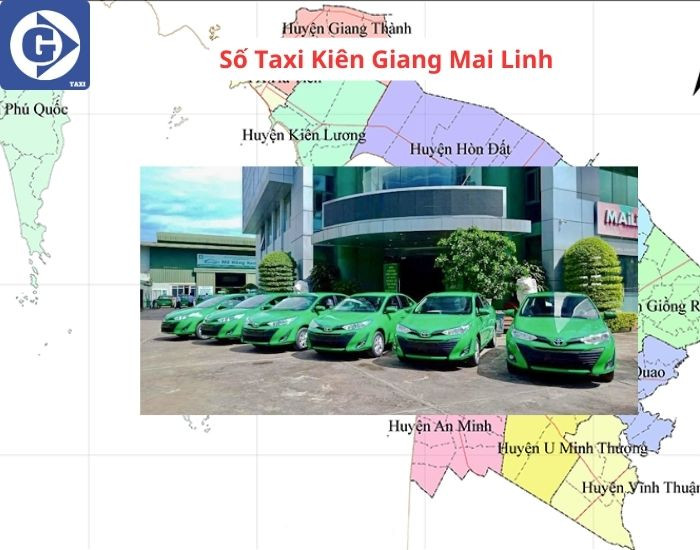 Biểu tượng màu xanh đặc trưng của Taxi Mai Linh tại Kiên Giang