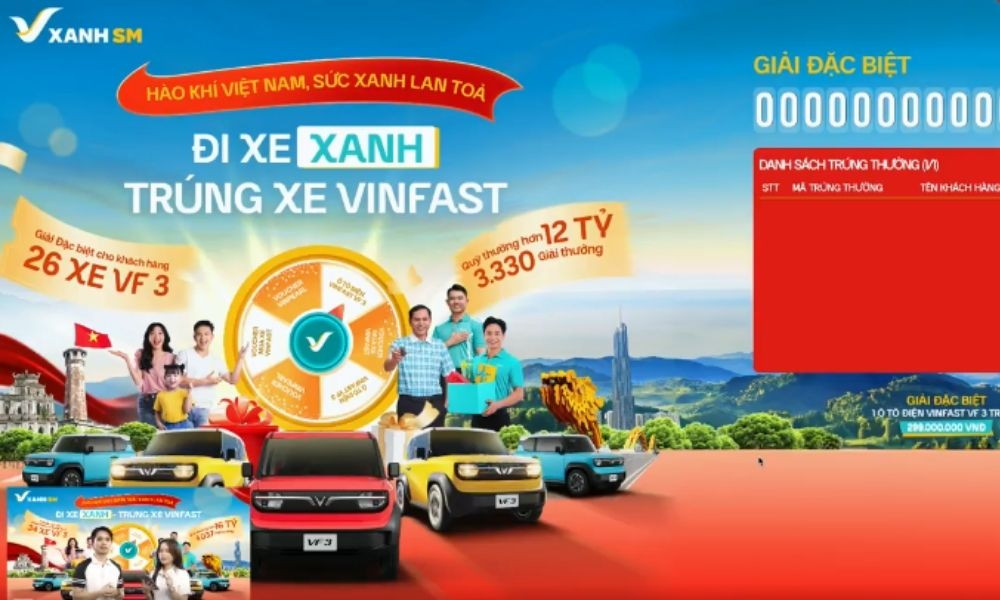 Buổi livestream quay số trúng thưởng VF 3 được tổ chức công khai bởi Xanh SM