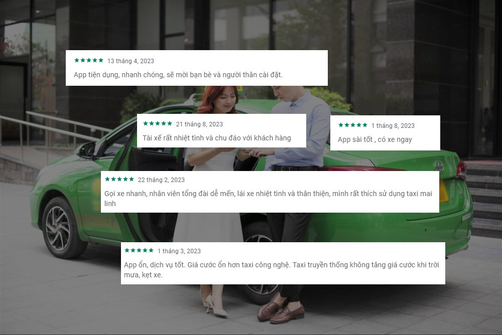 Các đánh giá tích cực từ hành khách về trải nghiệm với taxi Mai Linh Mỹ Tho