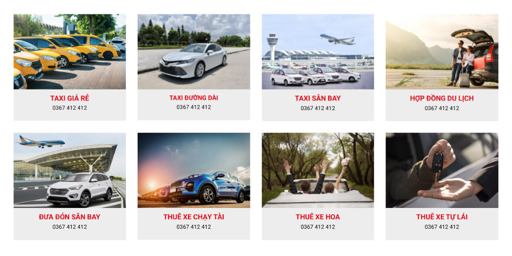Các dịch vụ chính của hãng taxi Xuân Hà