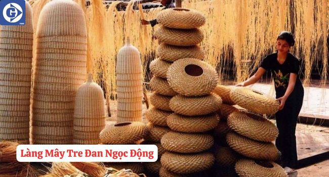 Các sản phẩm mây tre đan tại Làng Ngọc Động