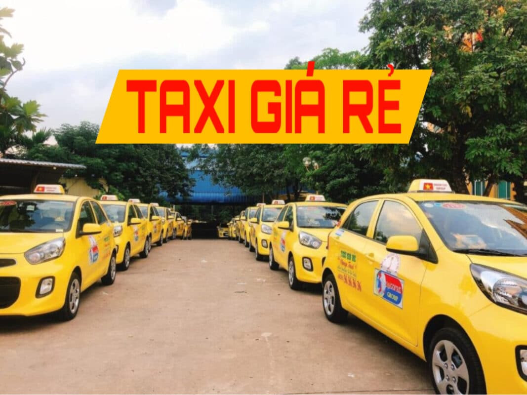Các xe taxi đa dạng màu sắc, tượng trưng cho dịch vụ taxi giá rẻ và tiện lợi ở Hàm Thuận Bắc