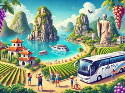 Cảnh đẹp trên đường đi từ Phan Rang, cho thấy lợi ích của việc thuê xe liên tỉnh