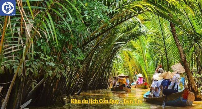 Cảnh quan xanh mát tại Cồn Quy Bến Tre