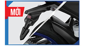 Chắn bùn sau của Exciter 155 VVA thiết kế thể thao, lấy cảm hứng từ YZF-R1.