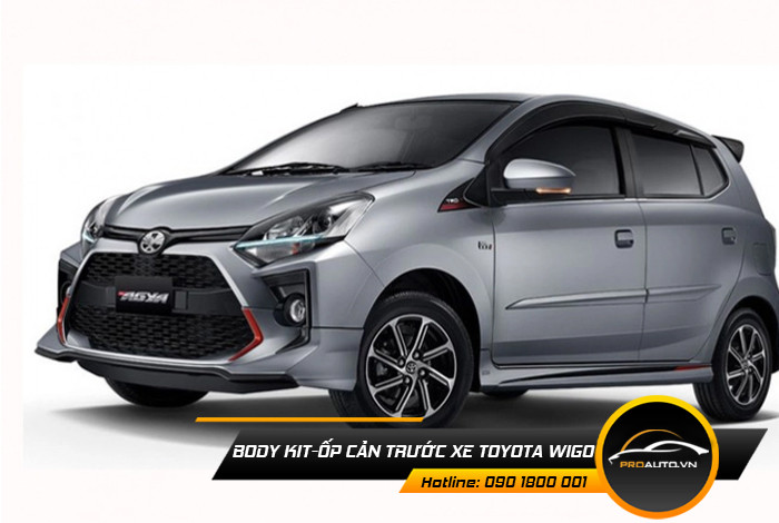 Chi tiết body kit ốp cản trước Toyota Wigo thể thao