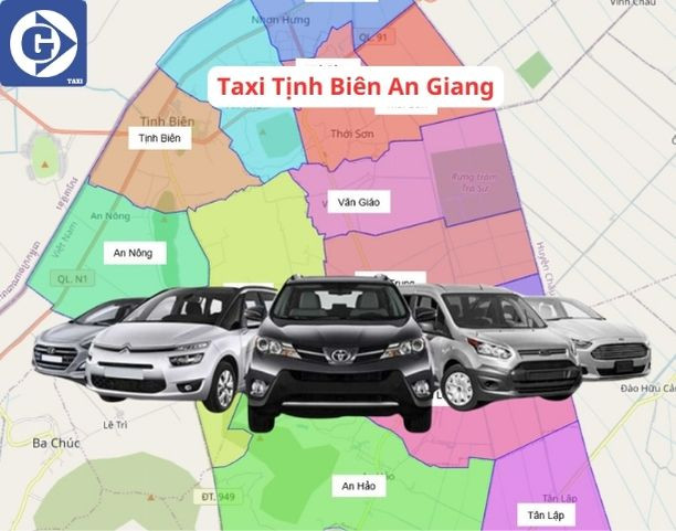 Chiếc xe mang biển hiệu Taxi Tịnh Biên An Giang