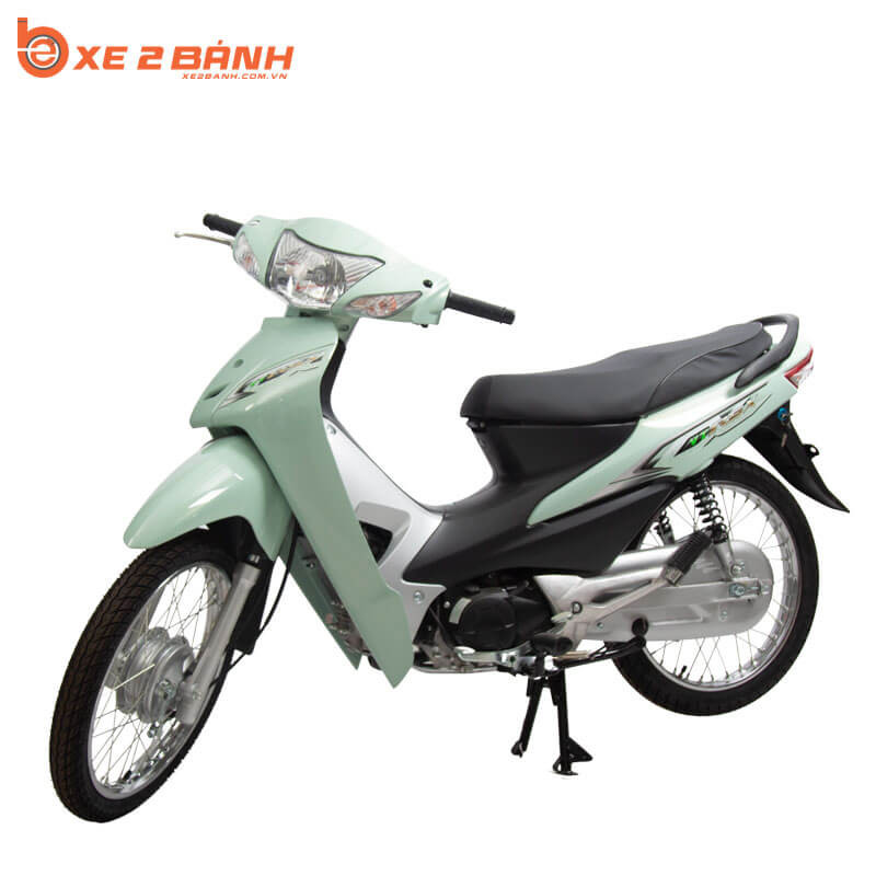 Chiếc xe Wave 50cc màu xanh lá nổi bật, minh họa sự đa dạng về màu sắc cho lựa chọn của học sinh.