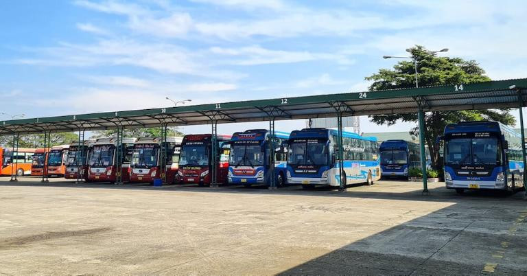 Cổng vào chính của Bến xe Đức Long Gia Lai ở thành phố Pleiku