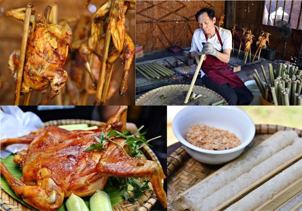 Đặc sản gà nướng cơm lam của Gia Lai với hương vị thơm ngon