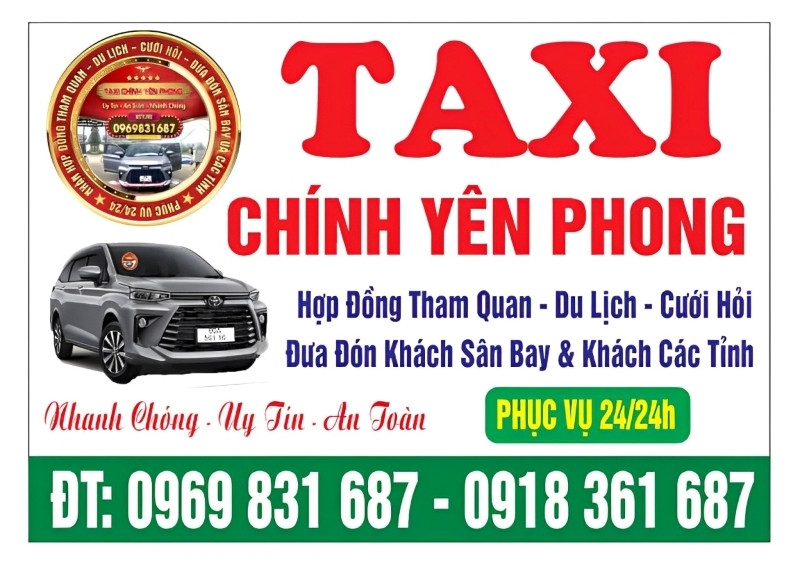 Dàn xe của Taxi Tiến Chính với nội thất sạch sẽ tại Yên Phong
