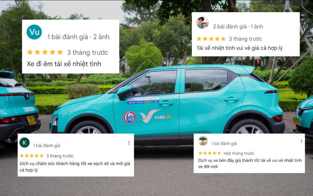 Dàn xe taxi điện Lado với màu sắc nổi bật đang chờ đón khách, đại diện cho chất lượng dịch vụ taxi Tân Phú Đồng Nai được người dùng tin tưởng.