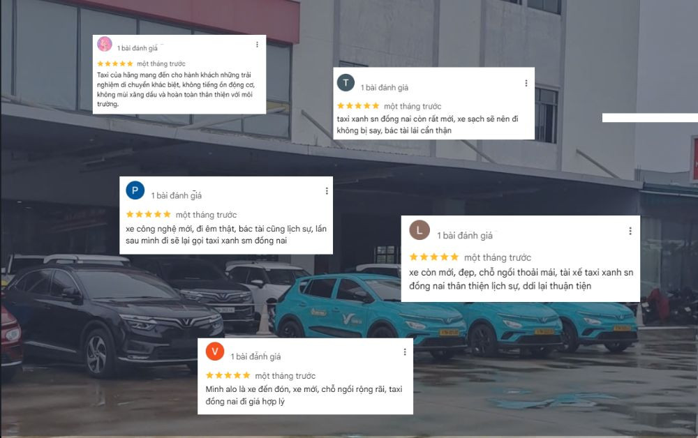 Dàn xe taxi xanh VinFast của Xanh SM hoạt động chuyên nghiệp tại Định Quán