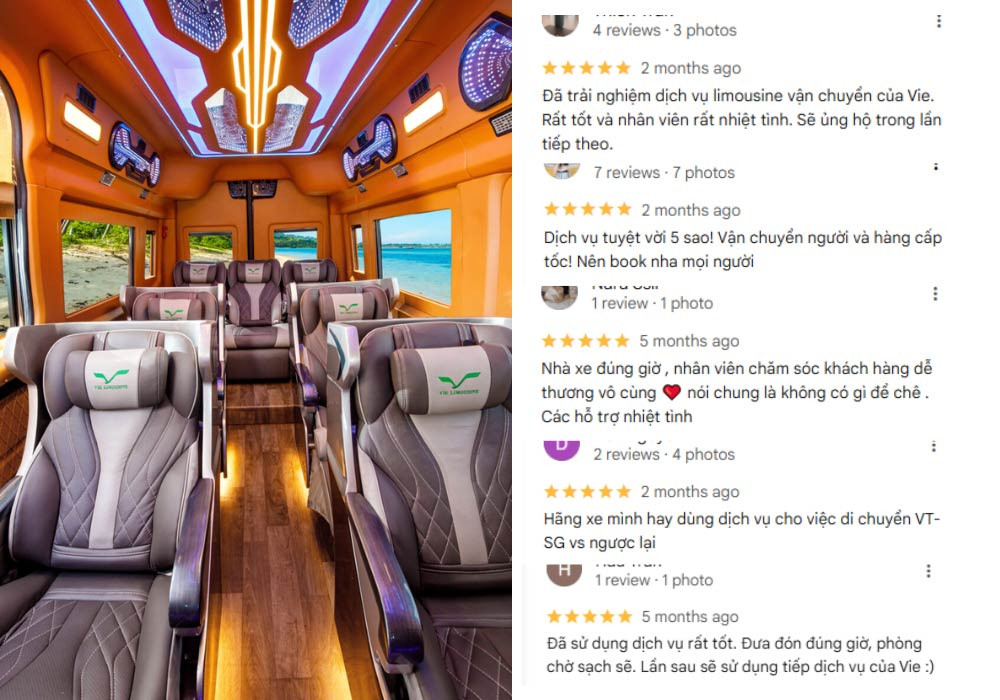 Đánh giá nổi bật về hãng vận tải Vie Limousine