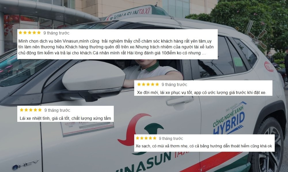 Đánh giá tích cực về độ tin cậy và sự chuyên nghiệp của taxi Vinasun Bình Phước.