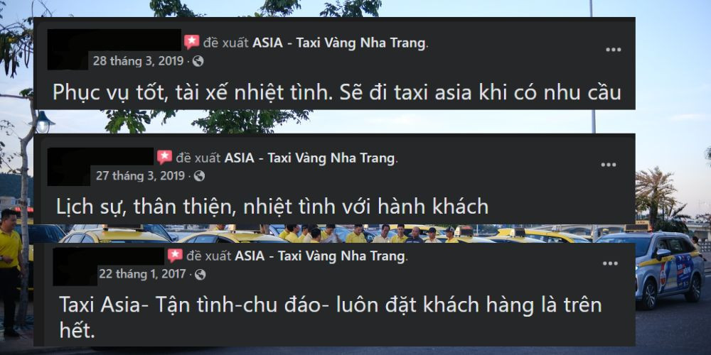 Đánh giá và nhận xét của khách hàng về dịch vụ taxi Asia Nha Trang