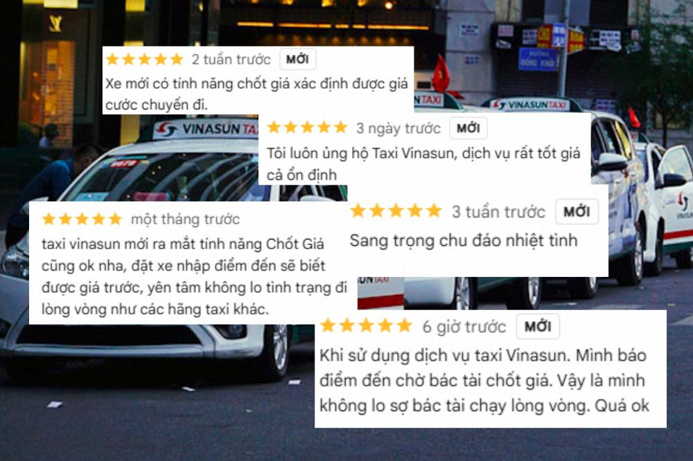 Đánh giá và phản hồi của khách hàng về dịch vụ taxi Vinasun tại khu vực Vĩnh Cửu