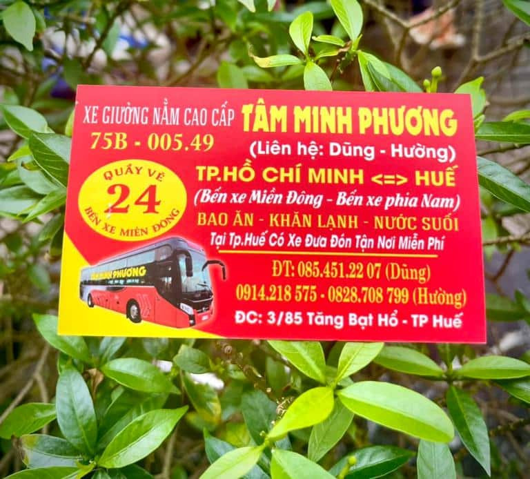 Đặt vé qua tổng đài nhà xe Tâm Minh Phương