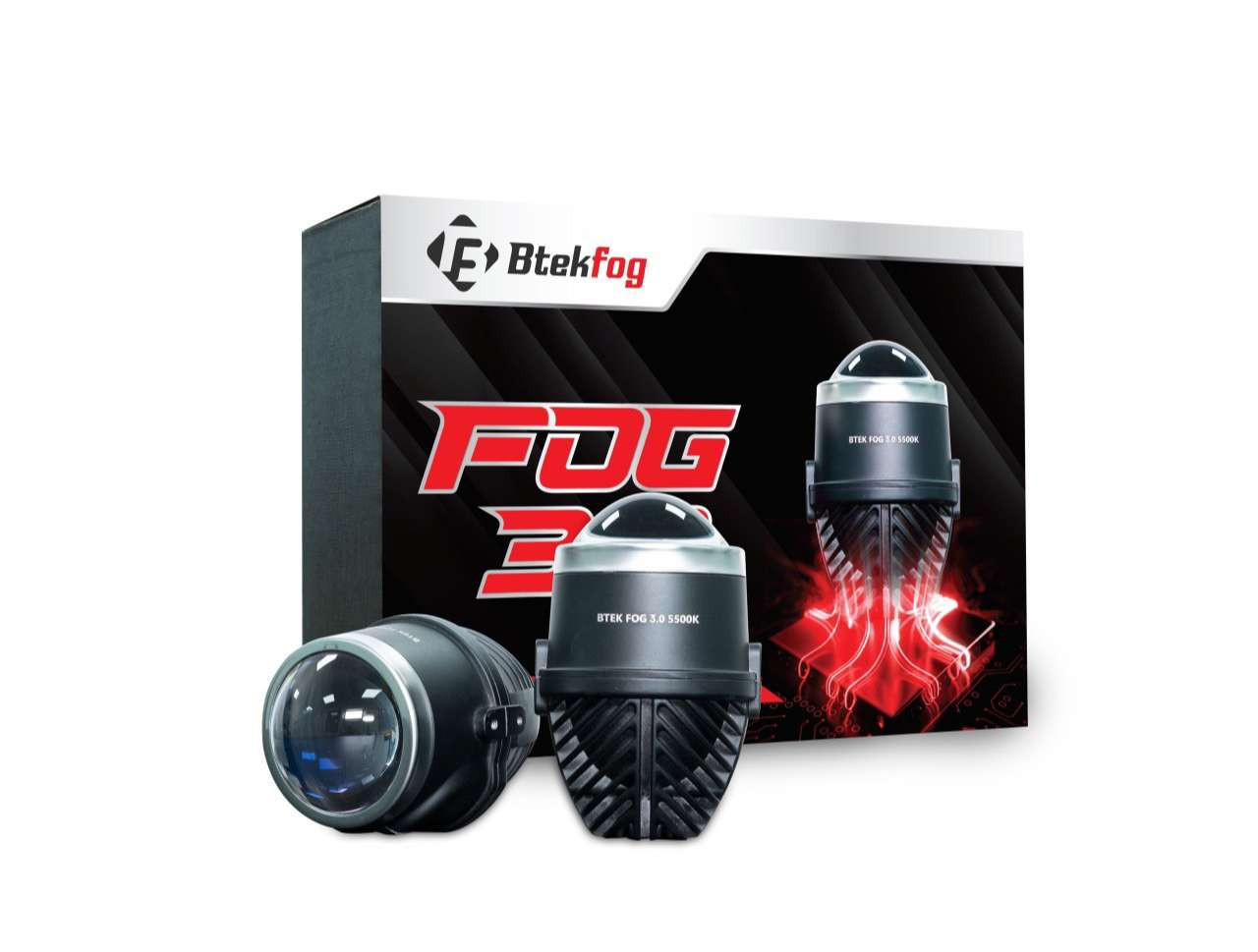 Đèn bi gầm BTek Fog 3 inch được lắp đặt chuyên nghiệp trên xe ô tô