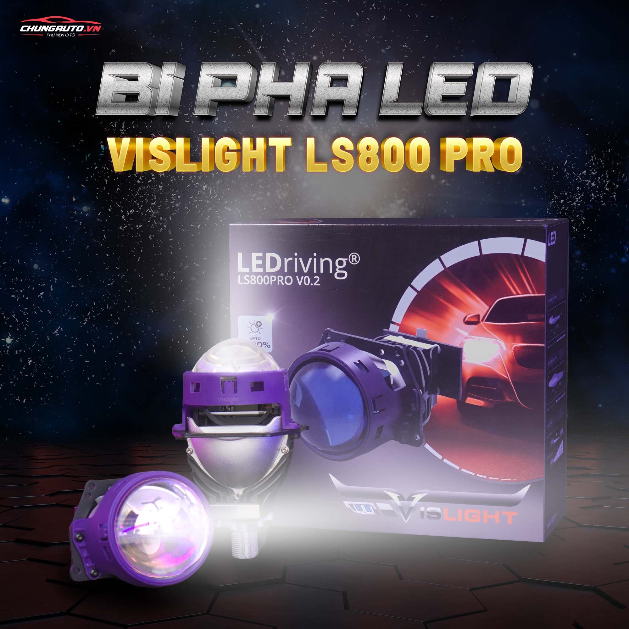 Đèn bi pha led ô tô Vislight LS800 Pro nâng cấp ánh sáng
