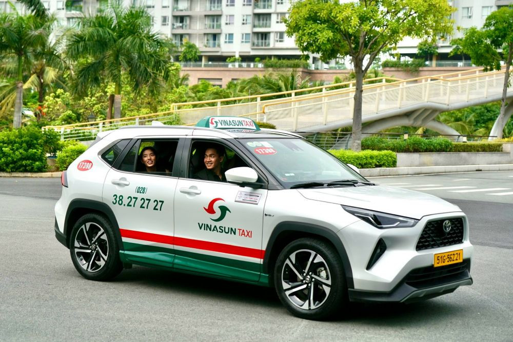 Dịch vụ di chuyển taxi Vinasun tại khu vực Mỹ Tho, được nhiều khách hàng tin dùng.