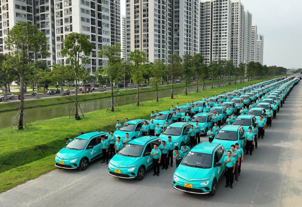 Đội xe taxi Gia Lai Xanh SM có số lượng đông đảo