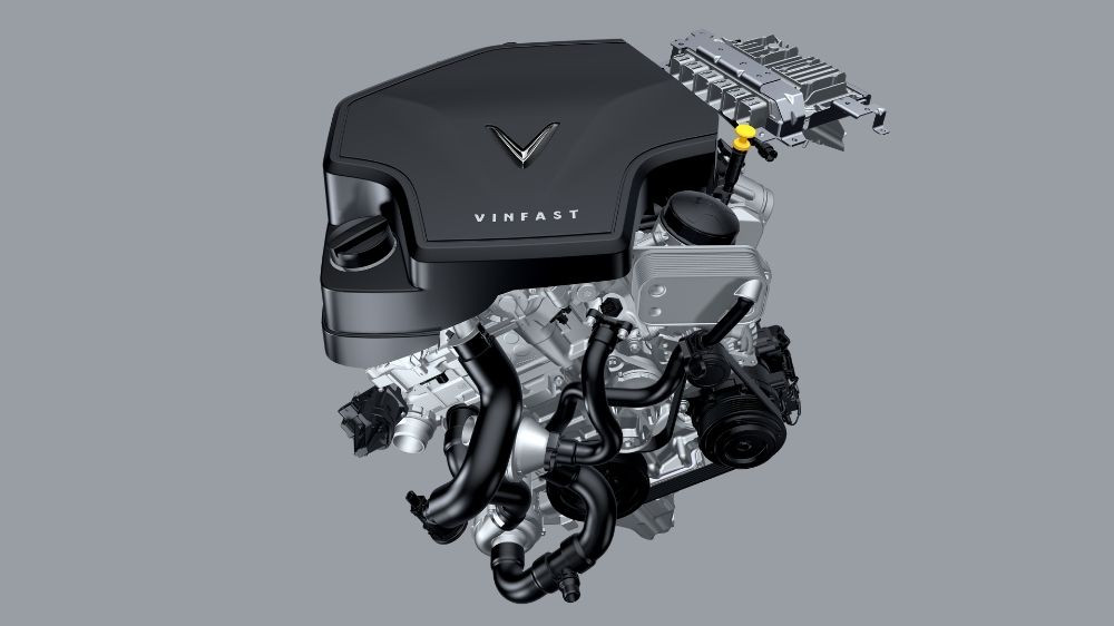 Động cơ mạnh mẽ của xe VinFast Lux SA2.0 7 chỗ