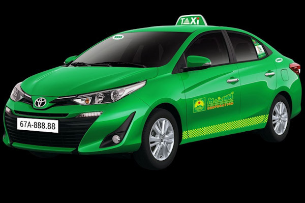 Dòng xe taxi Mai Linh màu xanh đặc trưng hoạt động tại Biên Hòa Đồng Nai