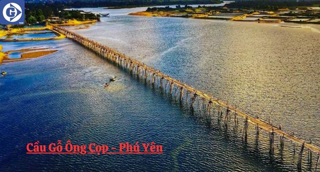Du khách chụp ảnh trên cây cầu gỗ Ông Cọp dài nhất Việt Nam