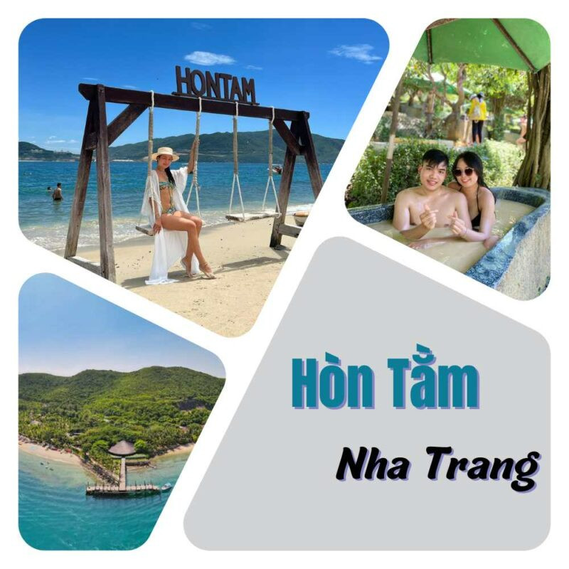 Du khách tham gia city tour bằng taxi điện đến Hòn Tằm Nha Trang