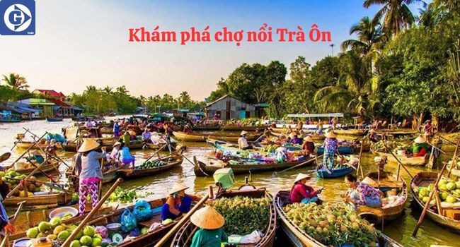 Ghe thuyền tấp nập mua bán tại chợ nổi Trà Ôn Vĩnh Long