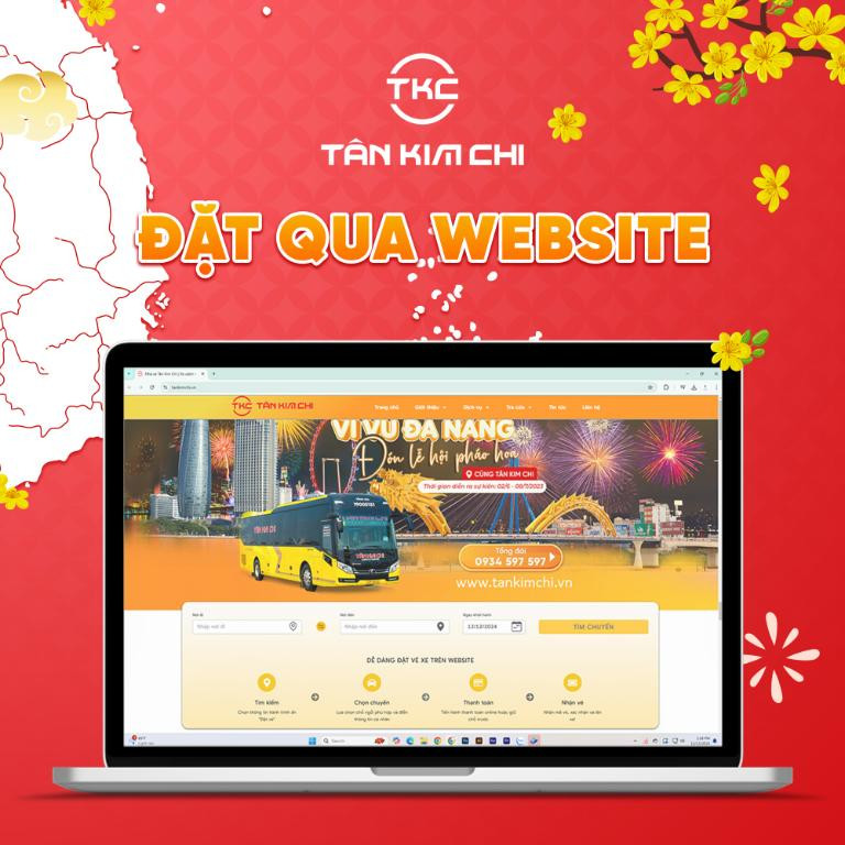 Giao diện đặt vé trực tuyến của Nhà xe Tân Kim Chi